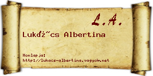 Lukács Albertina névjegykártya